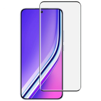 Picture of Realme P3 Ultra 5G Full Glue 9D Curved Tempered Glass Screen Protector Edge to Edge Fit Protection Tempered Glass (Black)
