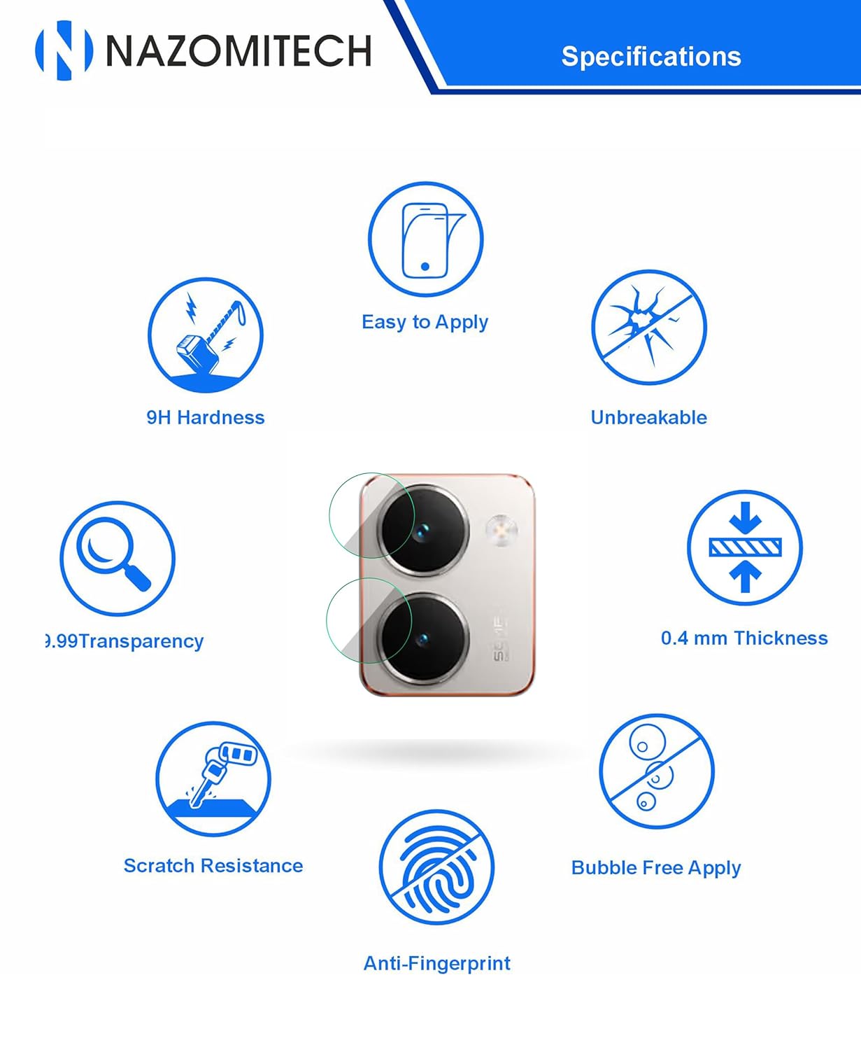 Picture of Realme P3 Ultra 5G Back Camera Lens Screen Protector Rear Camera Lens Screen Protector,Upgraded HD,Clear Scratch Resistant(Nano Poly)