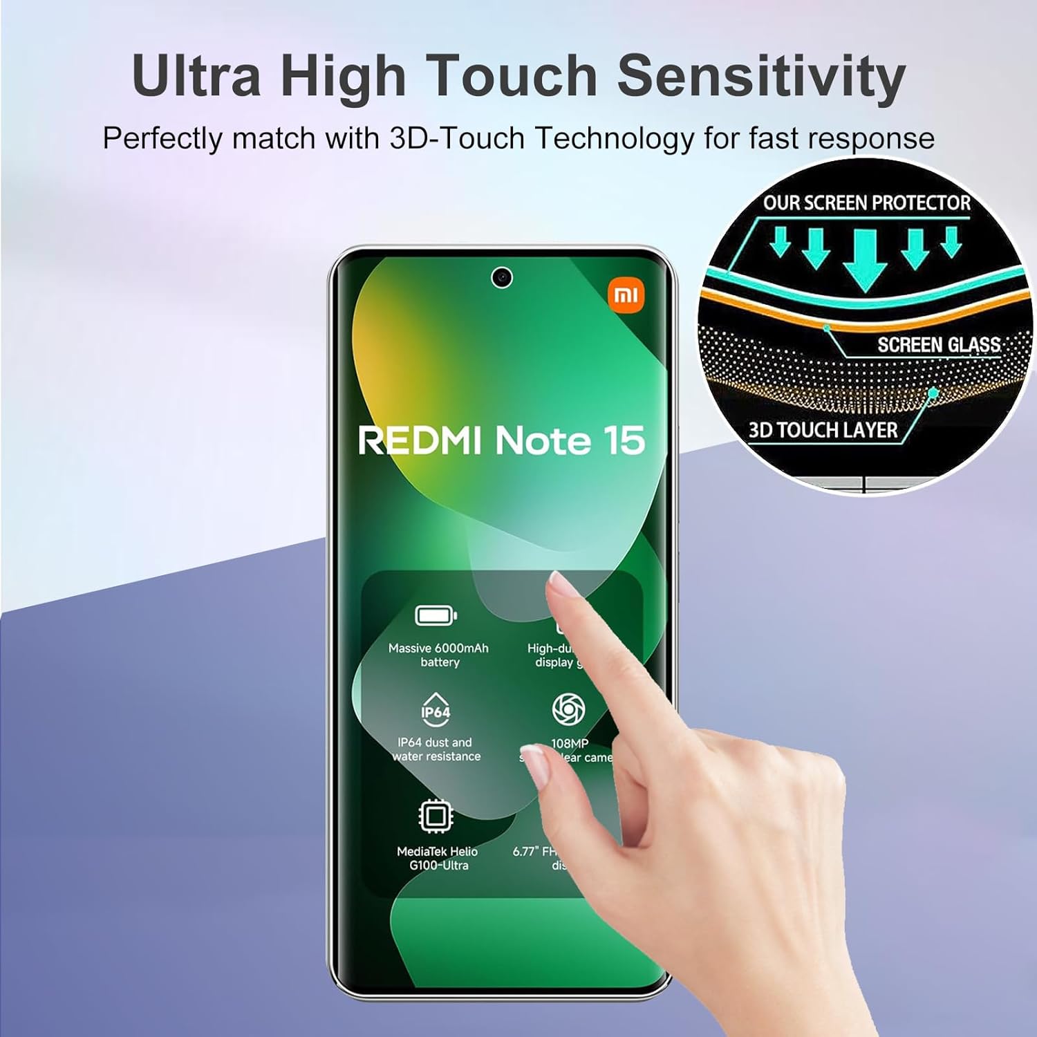 Picture of Xiaomi Redmi Note 15 Pro+ / Xiaomi Redmi Note 15 Pro Plus (4 Layers) TPU Hydrogel Machine Cutting Screen Protector Film High Definition (Front Poly)