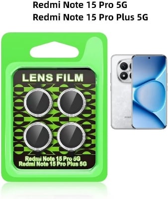 Picture of Xiaomi Redmi Note 15 Pro+ / Xiaomi Redmi Note 15 Pro Plus Aluminum Alloy Camera Ring Tempered Glass Lens Protective Cover