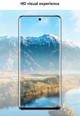 Picture of itel Super 26 Ultra Full Glue 9D Curved Tempered Glass Screen Protector Edge to Edge Fit Protection Tempered Glass (Black)
