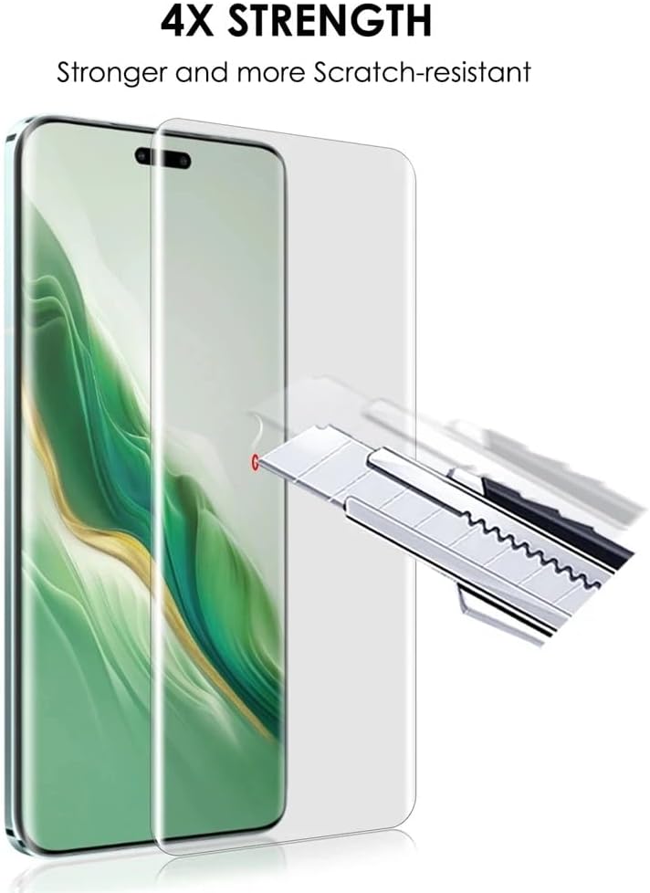 Picture of Honor Magic6 Pro (A+ GRADE) Premium UV Tempered Glass Screen Protector Curved with Liquid Glue and UV Light -Transparent Clear