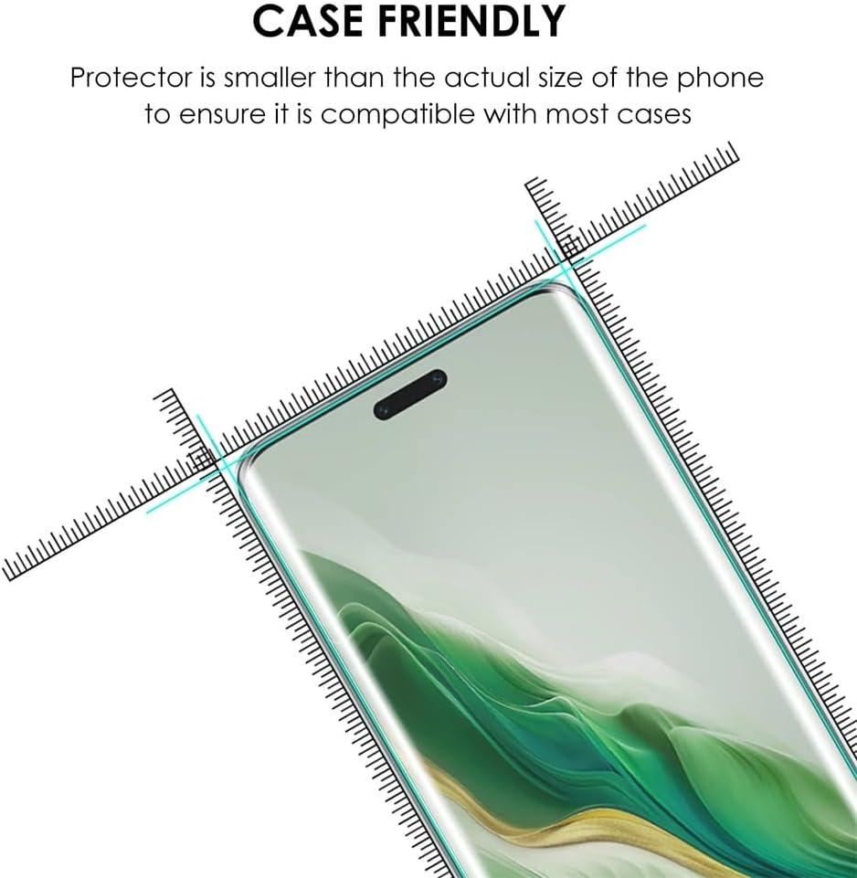 Picture of Honor Magic8 Pro (A+ GRADE) Premium UV Tempered Glass Screen Protector Curved with Liquid Glue and UV Light -Transparent Clear
