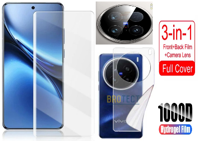 Picture of 3in1 Protector Combo Pack for vivo X200 (A+ GRADE) UV Glass Screen Protector + Back Protector Film + Camera Glass Protector)