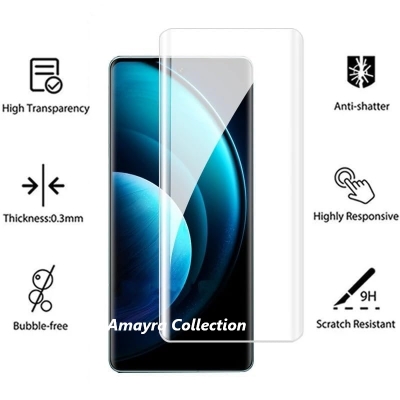 Picture of vivo X200 (A+ GRADE) Premium UV Tempered Glass Screen Protector Curved with Liquid Glue and UV Light -Transparent Clear