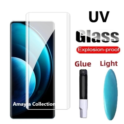 Picture of vivo X200 (A+ GRADE) Premium UV Tempered Glass Screen Protector Curved with Liquid Glue and UV Light -Transparent Clear