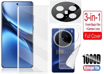 Picture of 3in1 Protector Combo Pack for vivo X200 Pro (A+ GRADE) UV Glass Screen Protector + Back Protector Film + 3D Camera Glass Protector)