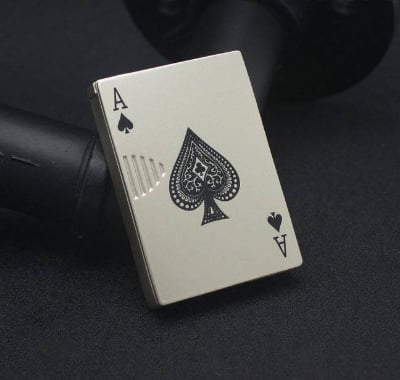 Picture of Metal Card Gas Lighter Golden Wit Money Checker Light
