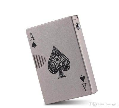 Picture of Metal Card Gas Lighter Golden Wit Money Checker Light