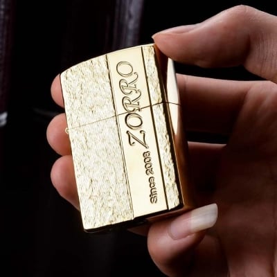Picture of ZORRO ULTIMATE JUSTICE BRASS METALLIC GOLD COLOR LIGHTER 23HK 2007 Model
