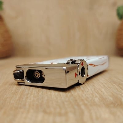 Picture of JOBON Premium Jet Lighter, Direct Injection Turbo Lighter, Gas Cigar Lighter, Windproof, Injected Type, Camping, Jet Lighter (No Gas), White