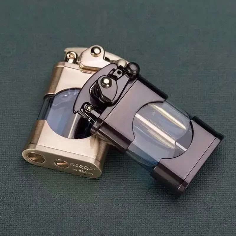 Picture of ZORRO Windproof Metal Kerosene Lighter Transparent Fuel Tank Creative Retro Flint Oil Lighter
