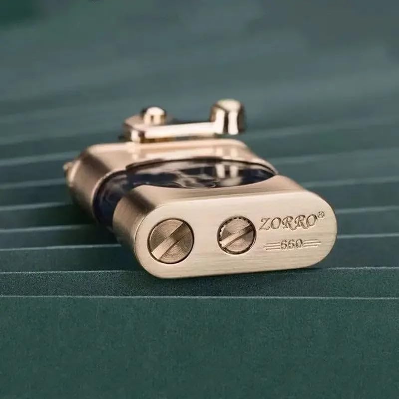 Picture of ZORRO Windproof Metal Kerosene Lighter Transparent Fuel Tank Creative Retro Flint Oil Lighter