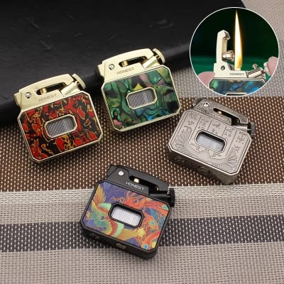 Picture of Honest Vintage Kerosene Lighter – Compact, Elegant & Refillable, Windproof Lighter, Press Ignition Portable Lighter