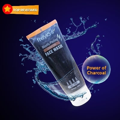 Picture of Freyias Charcoal Peeling Weekly Face Wash 100ml (Tea Tree Toner 20ml Free) Black