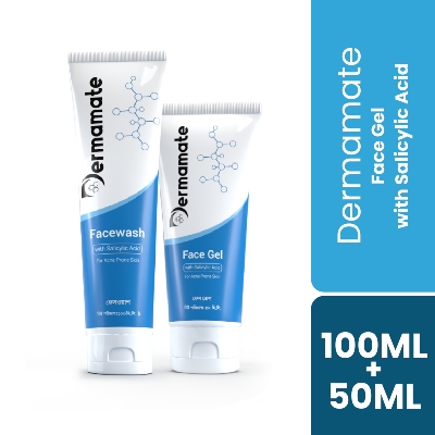 Picture of Acne Solution: Dermamate Acne Facewash 100ml and Acne Face gel 50ml White