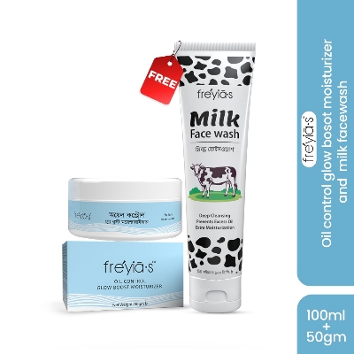 Picture of Buy 1 Freyias Oil Control Glow Boost Moisturizer and get 1 Freyias Milk Facewash Blue