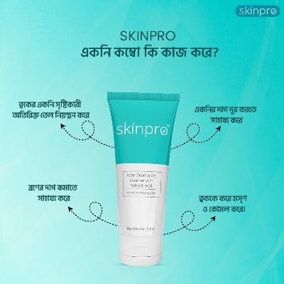 Picture of Skinpro Acne Clearing Gel Cleanser 50 ml  and Skinpro Glow Boost Fairness Cream 50 gm Blue
