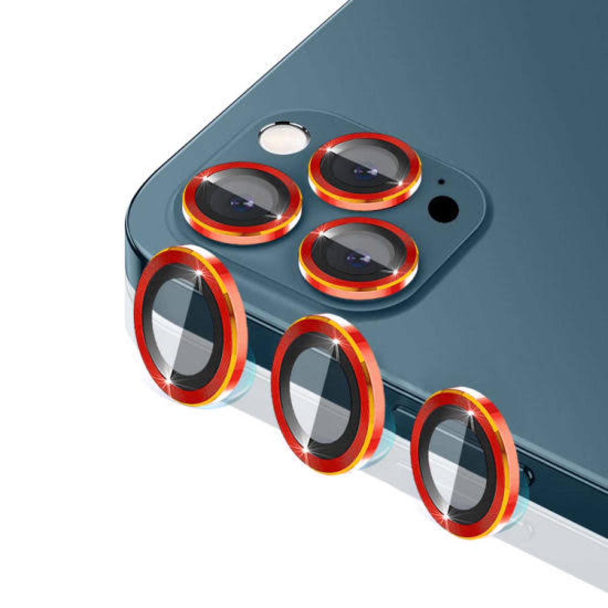 Picture of Camera Lens Protector for i.Phone 12 /12 pro /12 pro max Premium HD Tempered Glass Metal Ring Aluminum Alloy Lens Screen Cover Film
