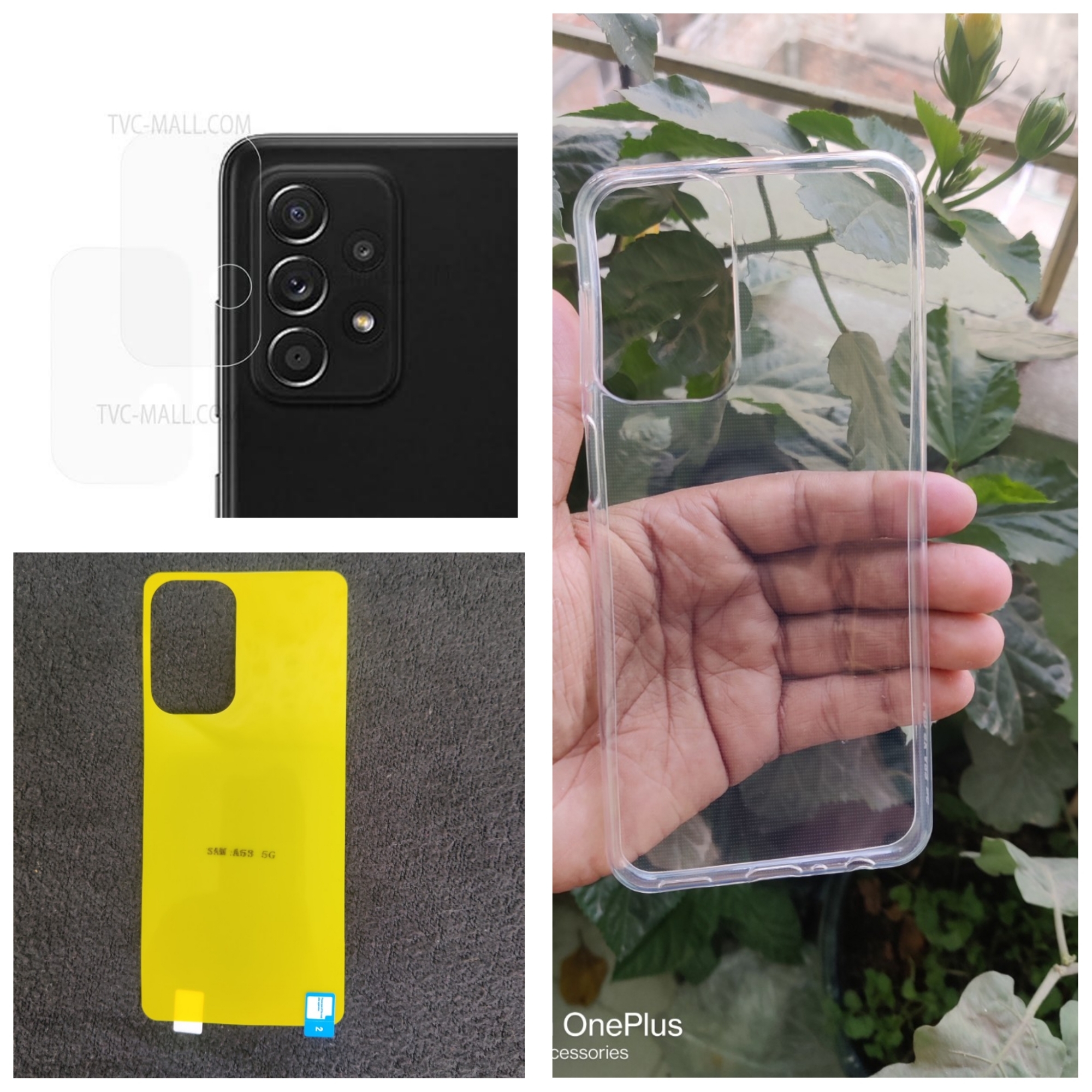 Picture of for samsung galaxy a73 5g (3-in-1) combo pack ( back cover +back poly+camera lens protector )