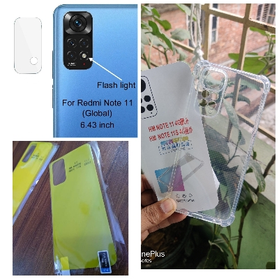 Picture of for redmi note 11 4g / note 11s (3-IN-1) combo pack ( back poly+camera lens protector+back poly)