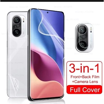 Picture of for poco f3/ mi 11x / k40 (3-in-1) combo pack ( back poly+camera lens protector+screen protector)