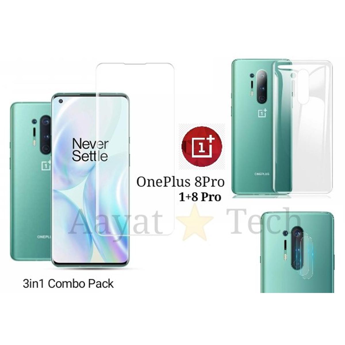Picture of for one plus 8pro (3-in-1) combo pack (back poly+screen protector+camera lens protector