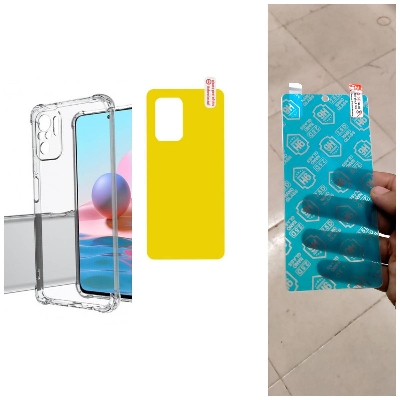 Picture of Xiaomi redmi note 10 note 10 pro note 10 pro max এর জন্য 3-ইন-1 2.5d স্ক্রিন প্রোটেক্টর স্বচ্ছ ব্যাক কভার ব্যাক পলি (Back Case Cover For Smartphone)