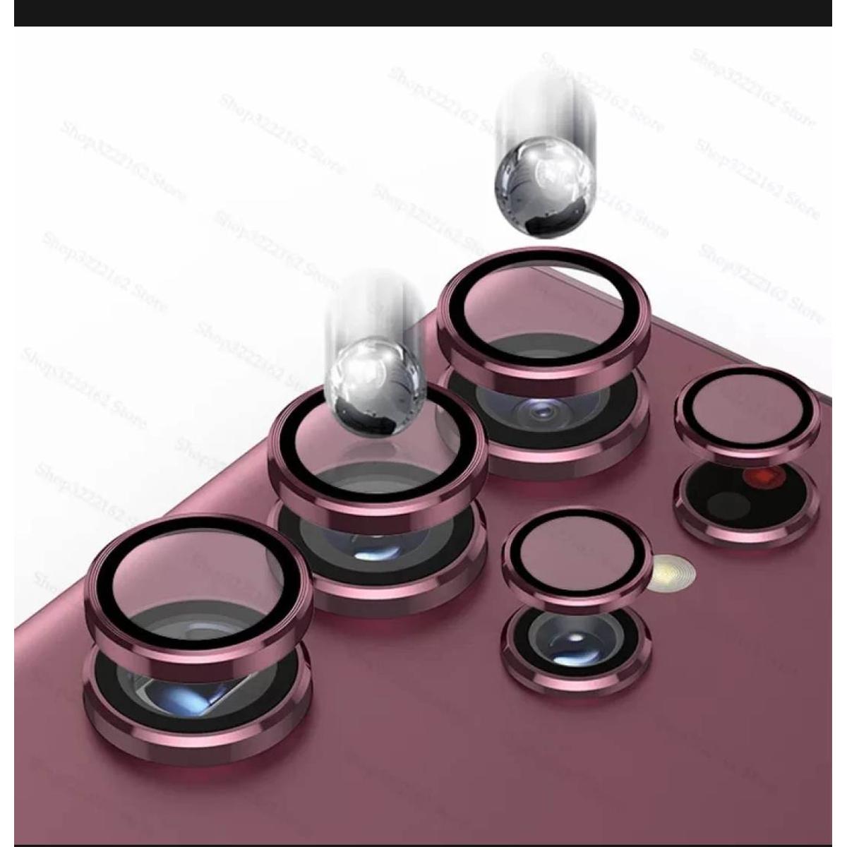 Picture of 5PCS Ring Camera Lens Protector Aluminium with Tempered Glass for Samsung Galaxy S22 Ultra