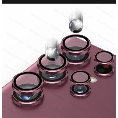 Picture of 5PCS Ring Camera Lens Protector Aluminium with Tempered Glass for Samsung Galaxy S22 Ultra