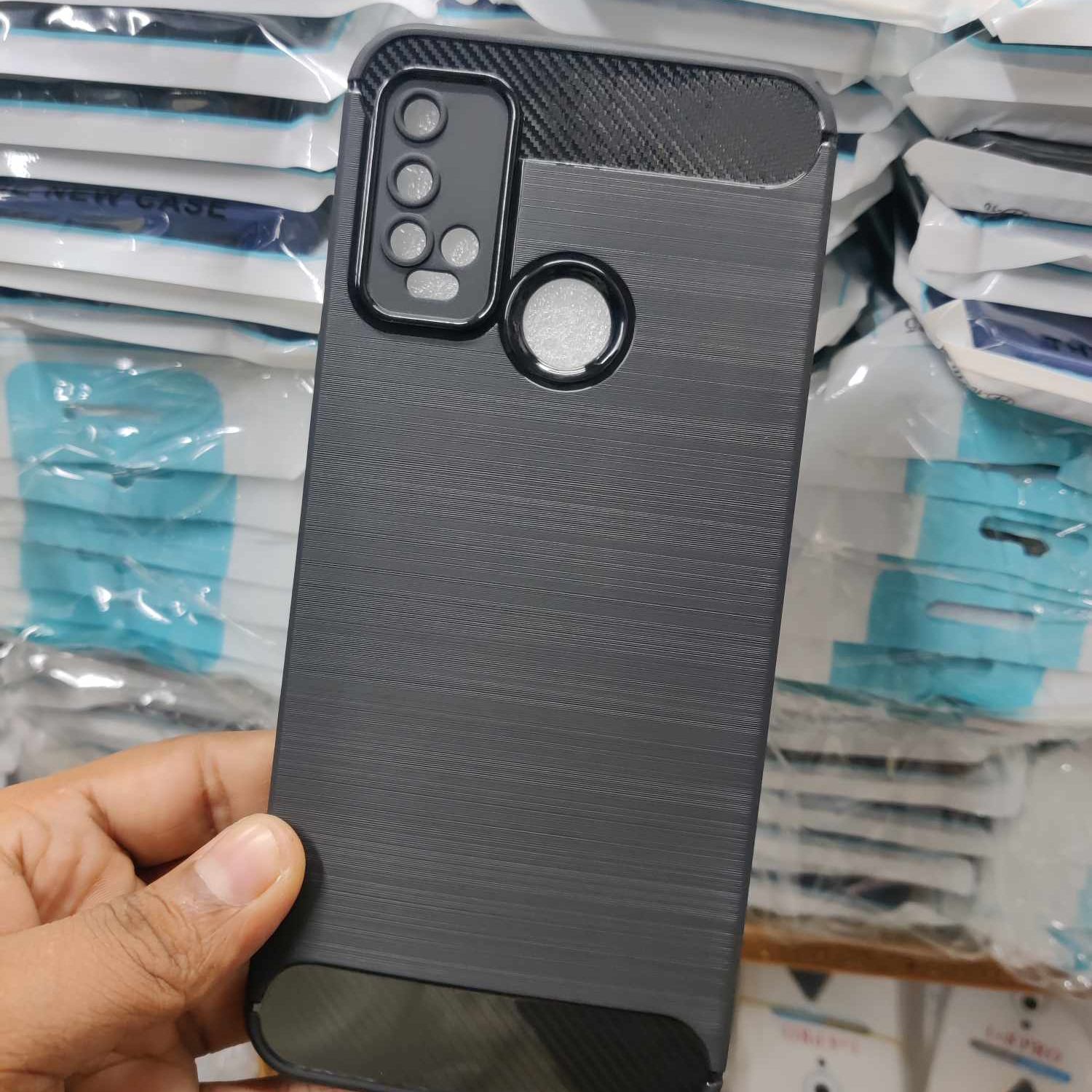 Picture of For Symphony Z35 Carbon Case Back Cover Ultra Thin Soft Luxury Square Liquid Silicone For Symphony Z35 Phone Case