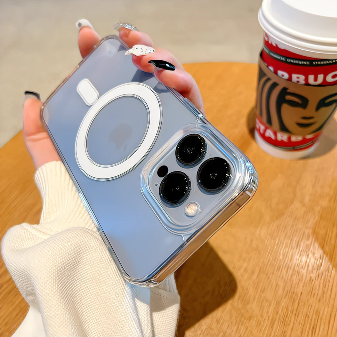 Picture of For iPhone 13 PRO MAX Magsafe Magnetic Wireless Charging Case Clear Shockproof Soft Silicone Protect Back Cover