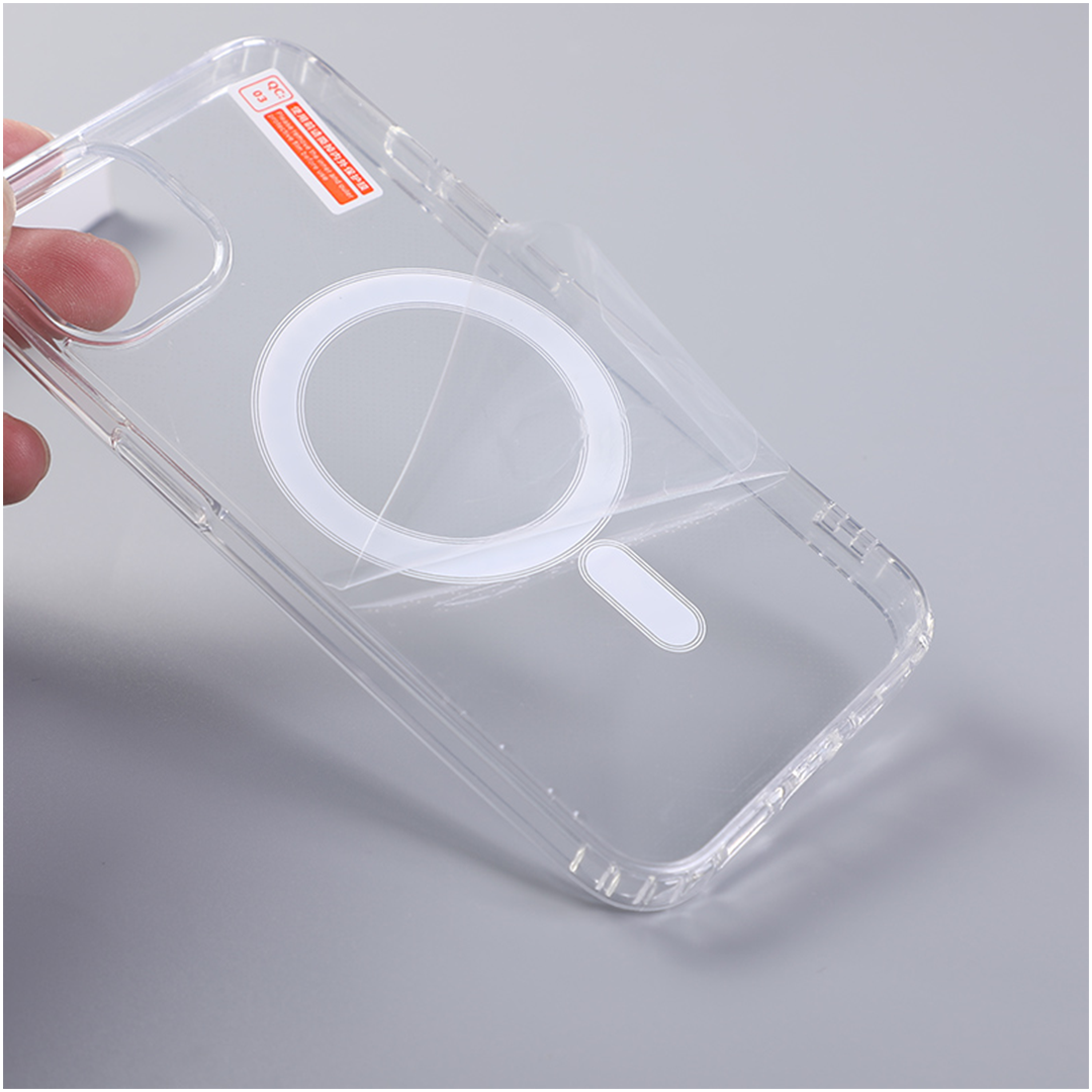Picture of For iPhone 14 PRO MAX Magsafe Magnetic Wireless Charging Case Clear Shockproof Soft Silicone Protect Back Cover