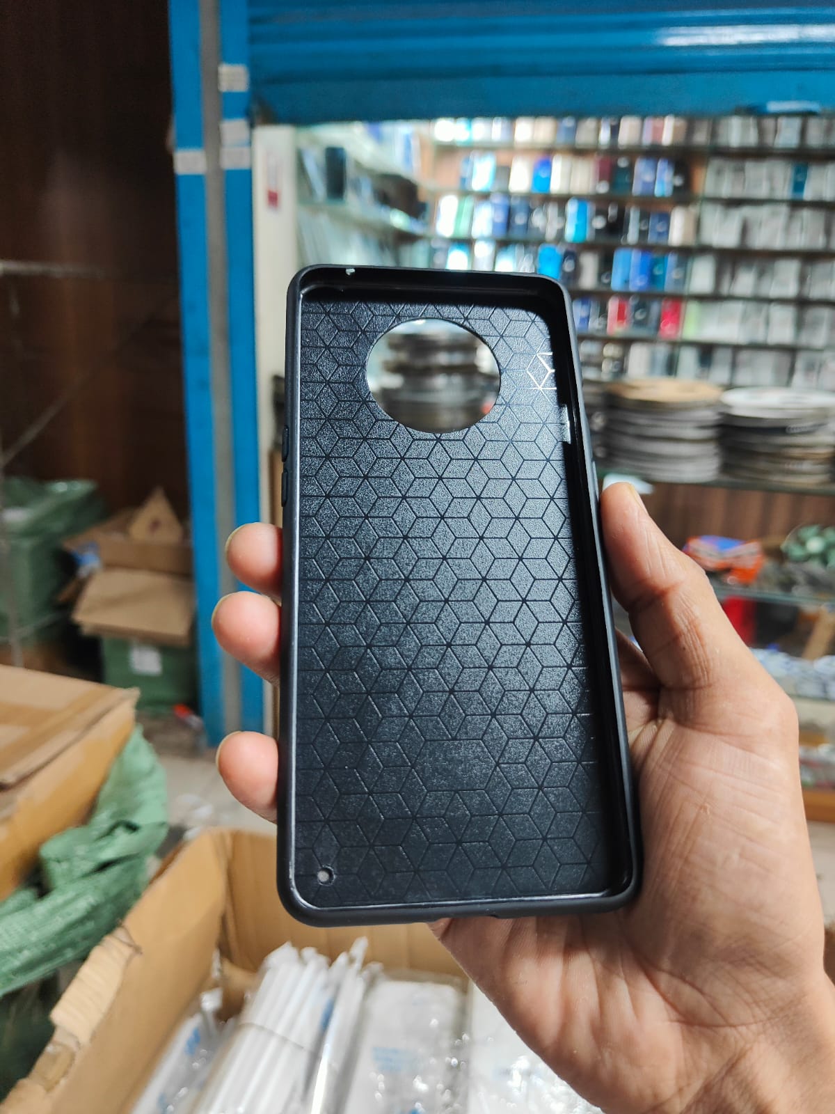 Picture of For One Plus 7T Case Silicone Matte Carbon Fiber Back Cover -Back Cover