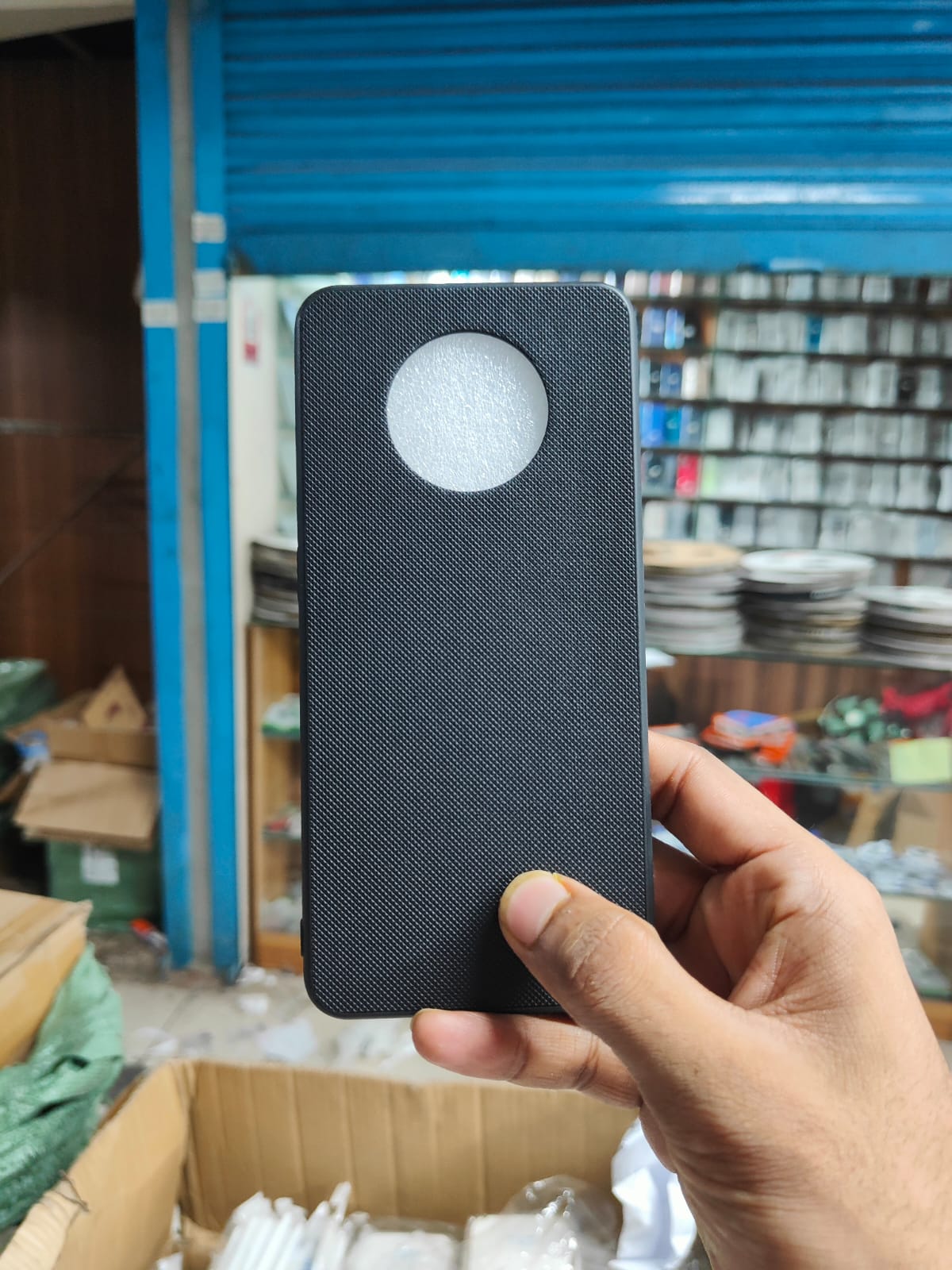 Picture of For One Plus 7T Case Silicone Matte Carbon Fiber Back Cover -Back Cover