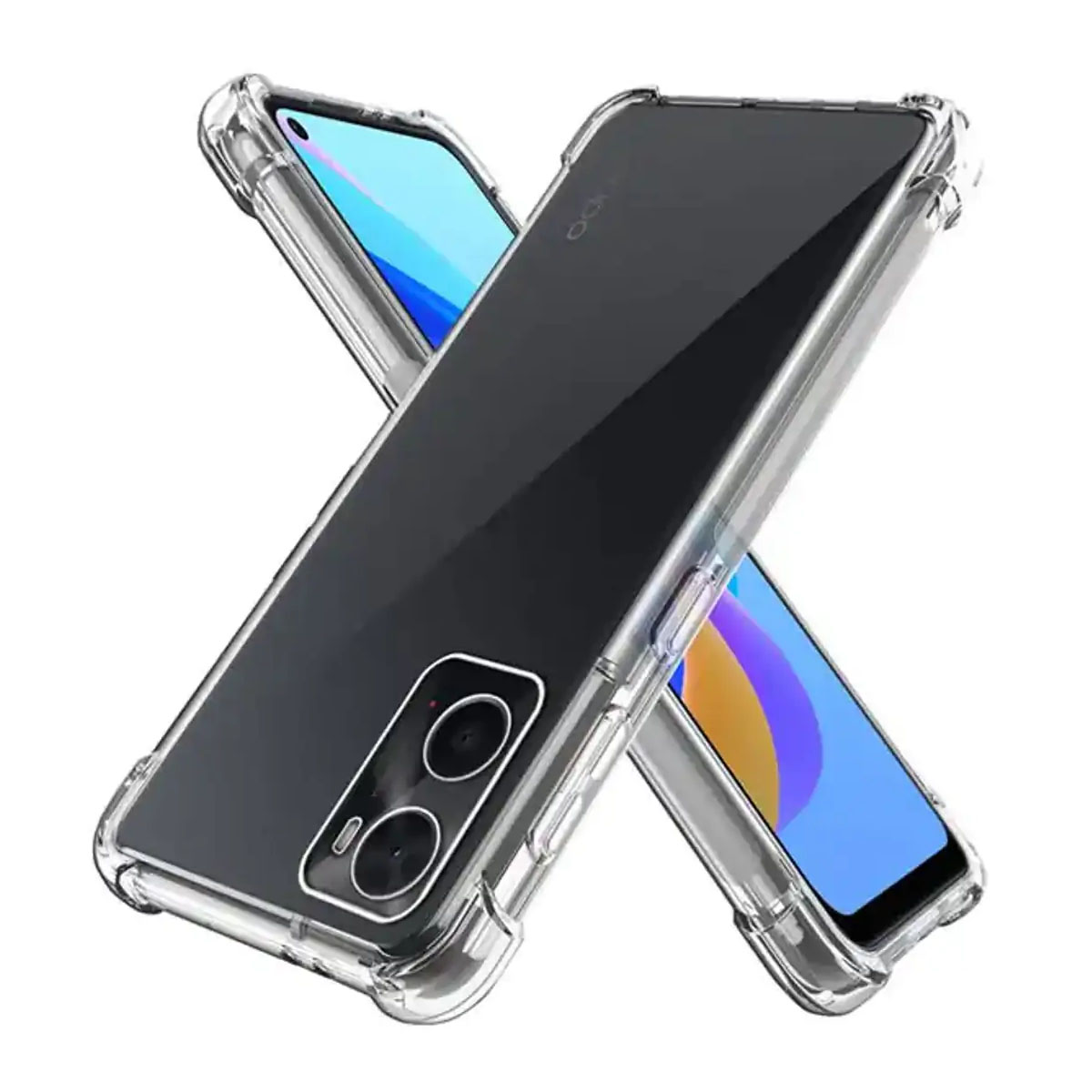 Picture of OPPO A76 4G / OPPO A36 4G / OPPO A96 4G Shockproof TPU Bumper Clear Acrylic Mobile Phone Case For Oppo A76 Back Cover