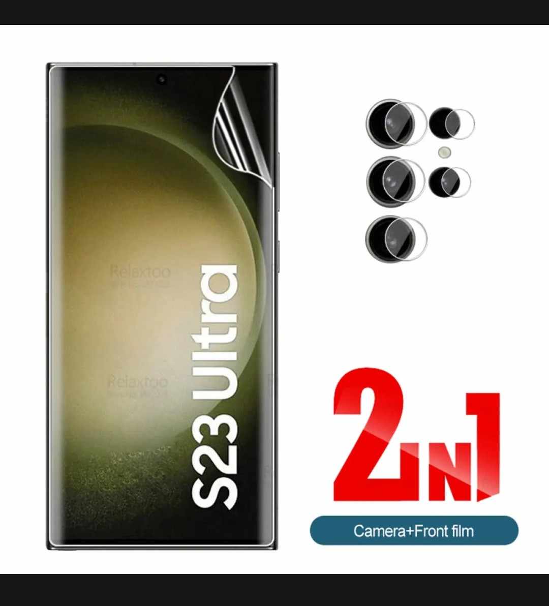 Picture of 2in1 combo pack camera lens screen protector for samsung galaxy s23 ultra