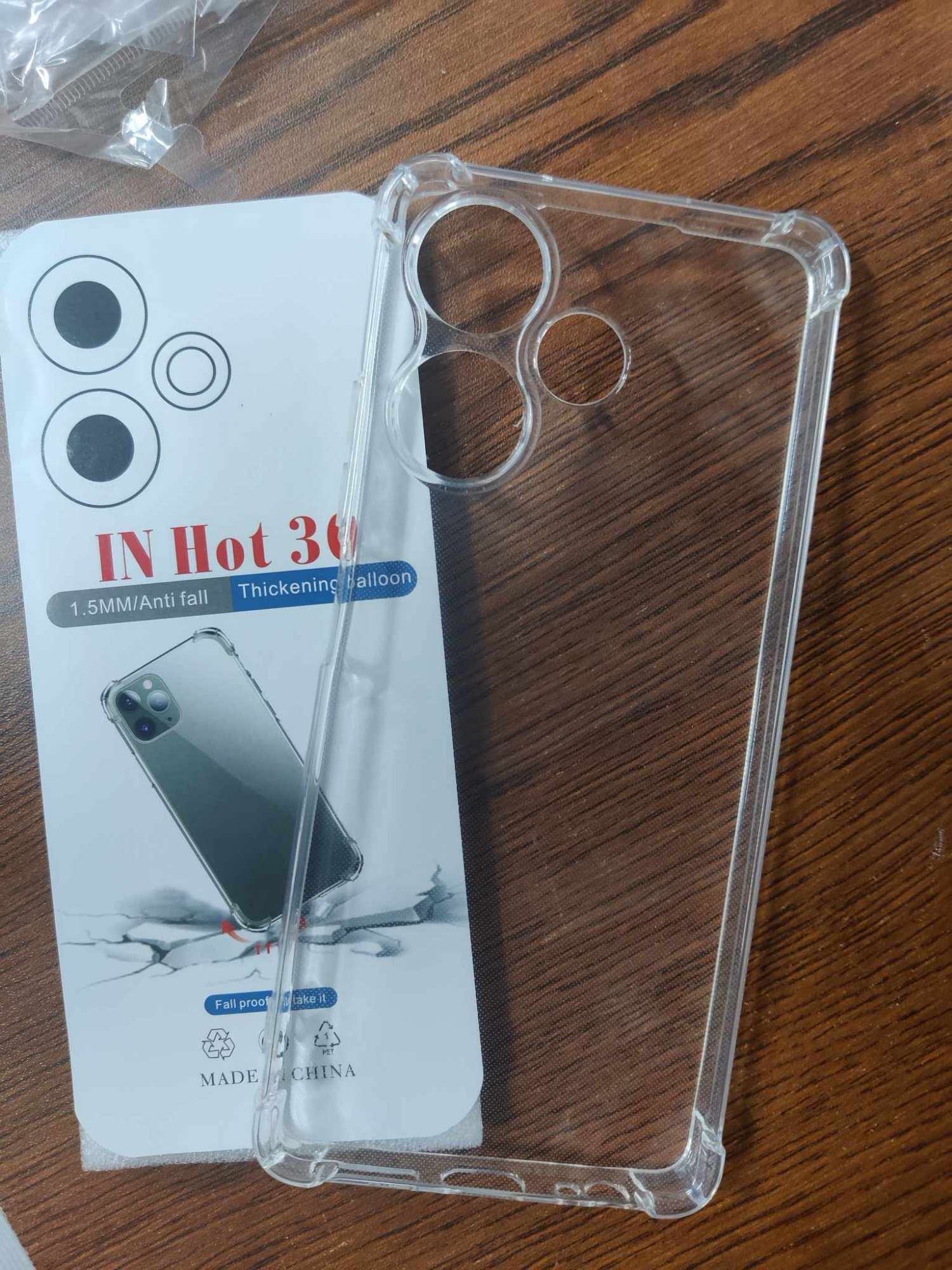 Picture of transparent back cover for infinix hot 30