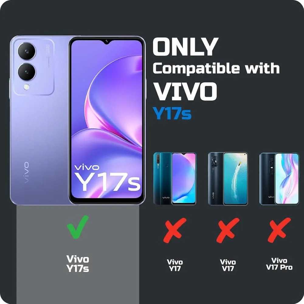 Picture of for Vivo Y17s Clear Case Shockproof Transparent Hard Phone Back Cover
