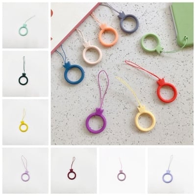 Picture of New Silicone Circle Finger Ring Buckle Lanyard Simple Short Case Mobile Phone mobile Siliconering