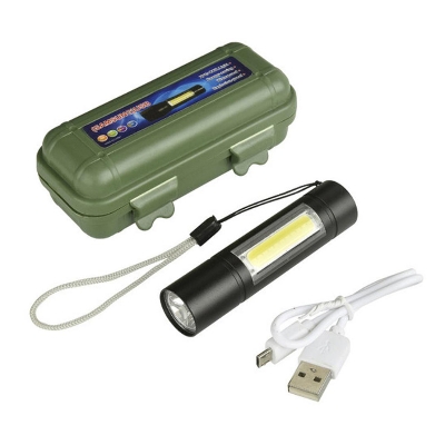 Picture of MULTI FUNCTIONAL USB Rechargeable LED Mini Flashlight - Torchlight + COB LED Torchlight Micro USB Charging System - Torch Light