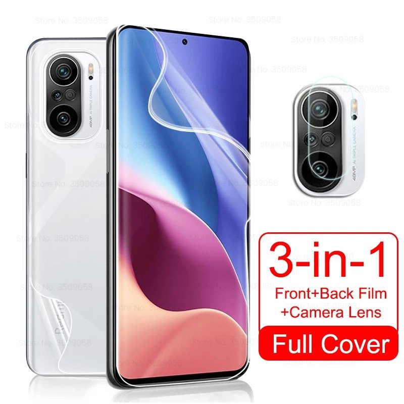Picture of 3-in-1 Combo Pack Full Screen Protector Ceramic Matte +Camera Lens Protector +Back Poly for Poco F3