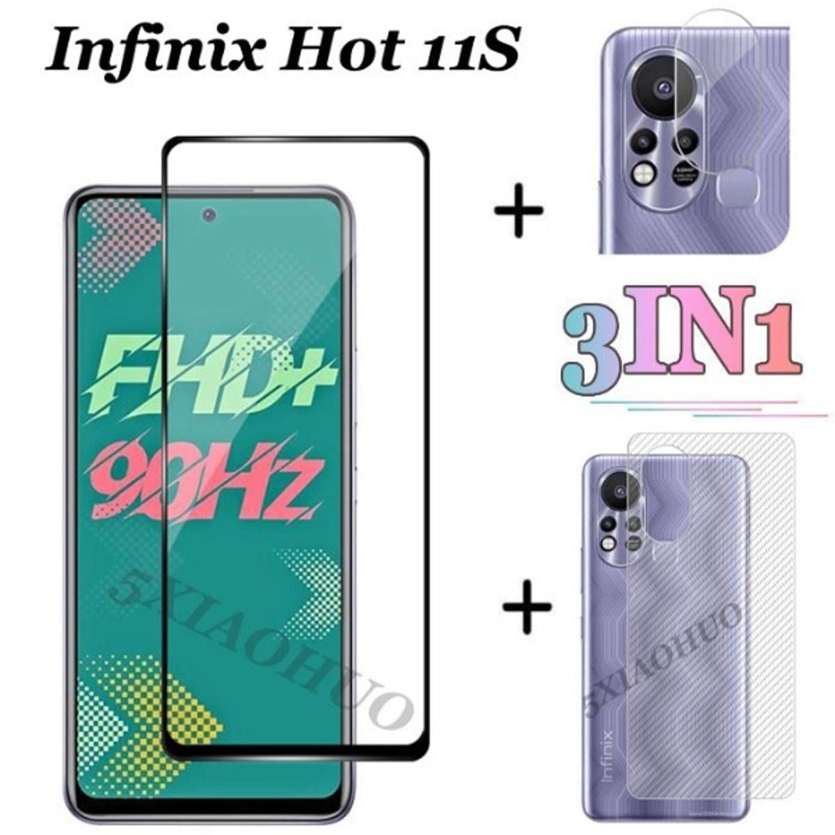 Picture of For Infinix Hot 11s / Hot 11s NFC 3-in-1 Combo Pack (Full Screen Protector Ceramic Matte +Camera Lens Protector +Back Poly)
