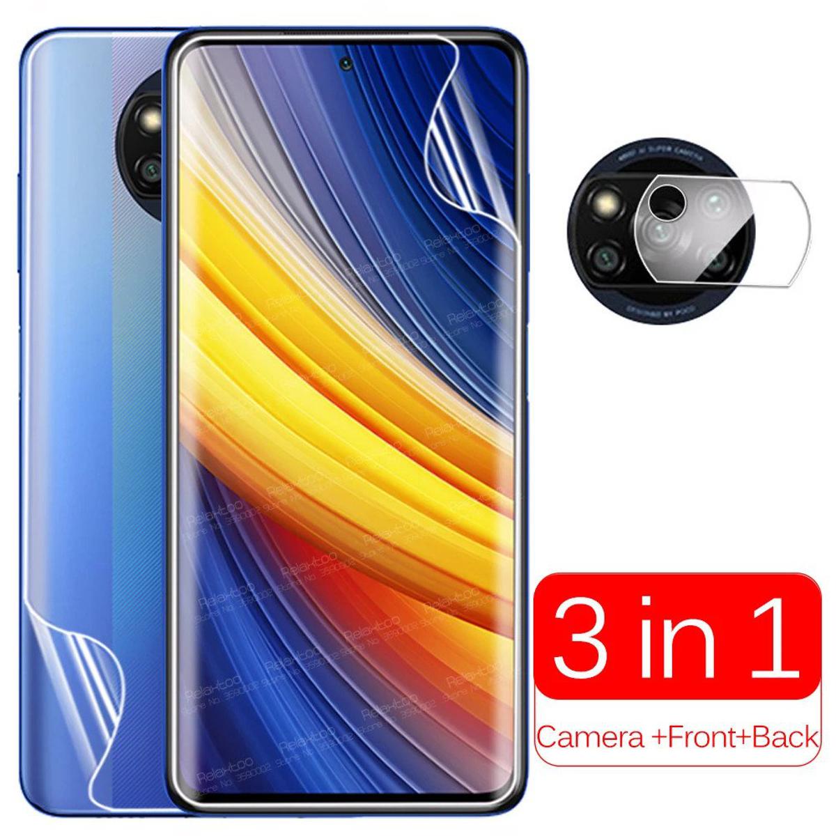 Picture of Poco X3 / X3 Pro / X3 NFC 3-in-1 Combo Pack (Full Screen Protector Ceramic Matte +Camera Lens Protector +Back Poly)