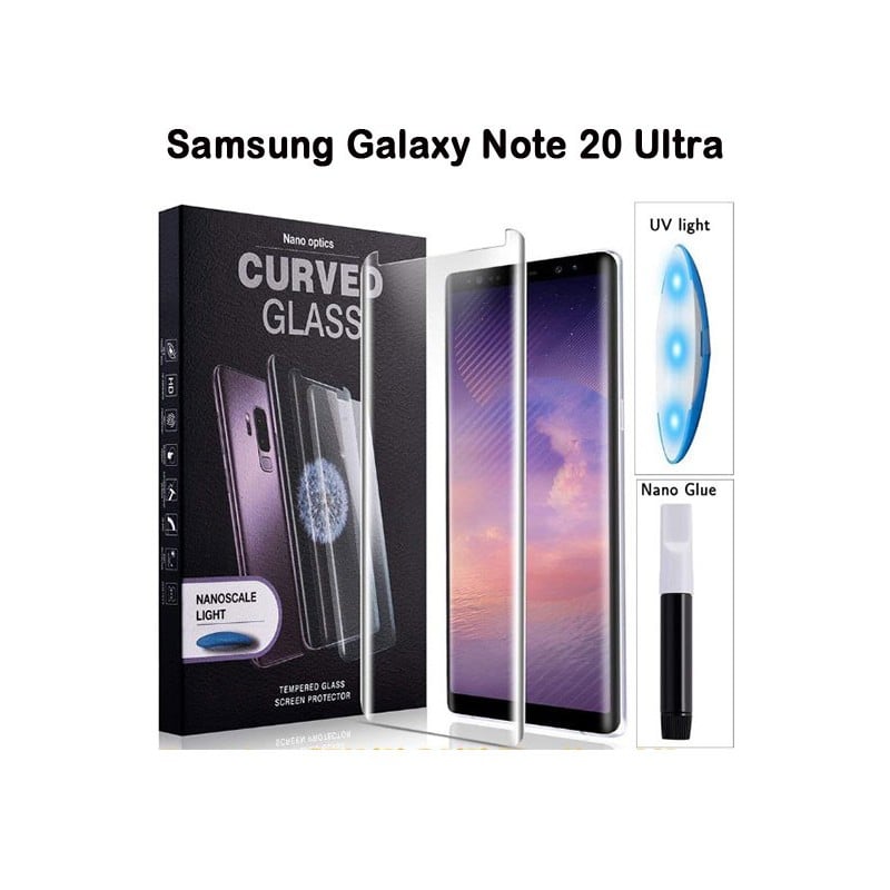 Picture of FOR Samsung Galaxy Note 20 ULTRA / S21 ULTRA / S20 ultra / s22 ultra / NOTE 20 / S23 ultra  (A+ GRADE) UV Light Adhesive Tempered Glass Screen Protector - Transparent