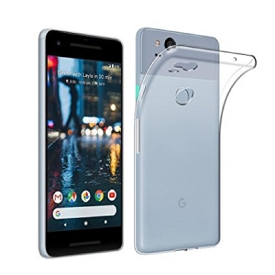 Picture of Google Pixel 2 Premium Silicone Case Crystal Clear Soft TPU Ultra-Thin Transparent Flexible Protective Mobile Phone Back Cover