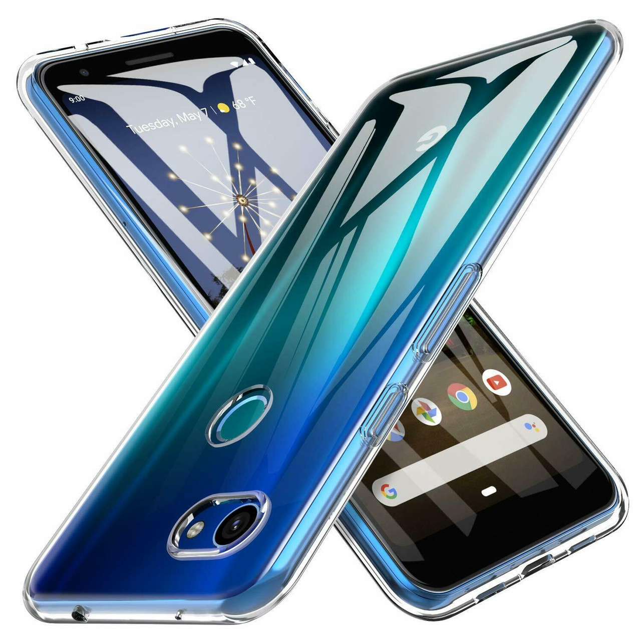 Picture of Google Pixel 3A  Premium Silicone Case Crystal Clear Soft TPU Ultra-Thin Transparent Flexible Protective Mobile Phone Back Cover
