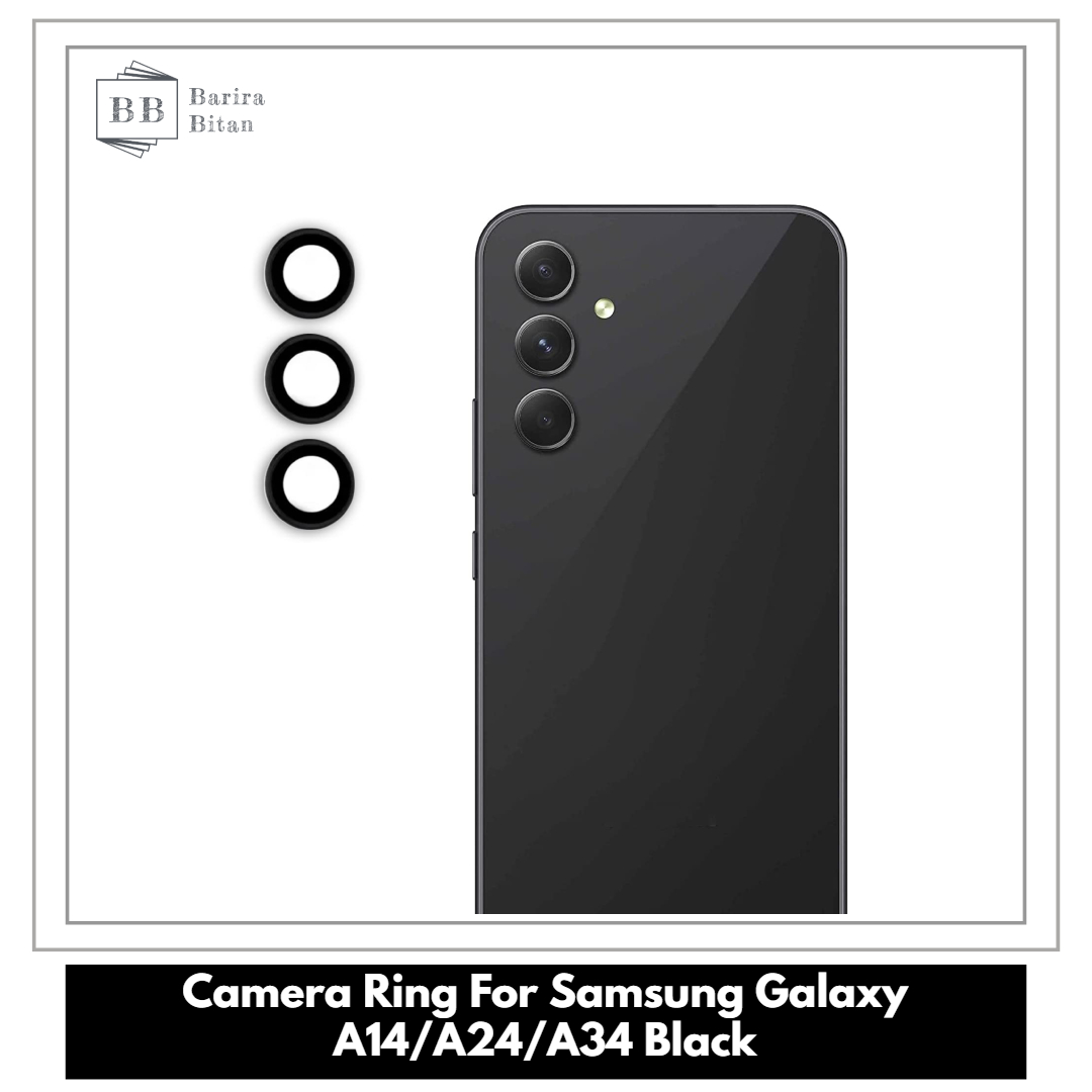 Picture of Samsung Galaxy A55 5G Black Colour WSKEN Anti Scratch Camera Ring Lens Screen Protector