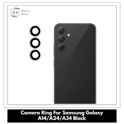 Picture of Samsung Galaxy A55 5G Black Colour WSKEN Anti Scratch Camera Ring Lens Screen Protector