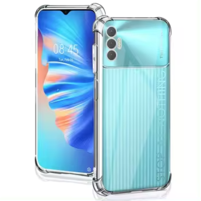 Picture of For Tecno Spark 7 Pro Soft Silicon Transparent Bumper Case Back Cover